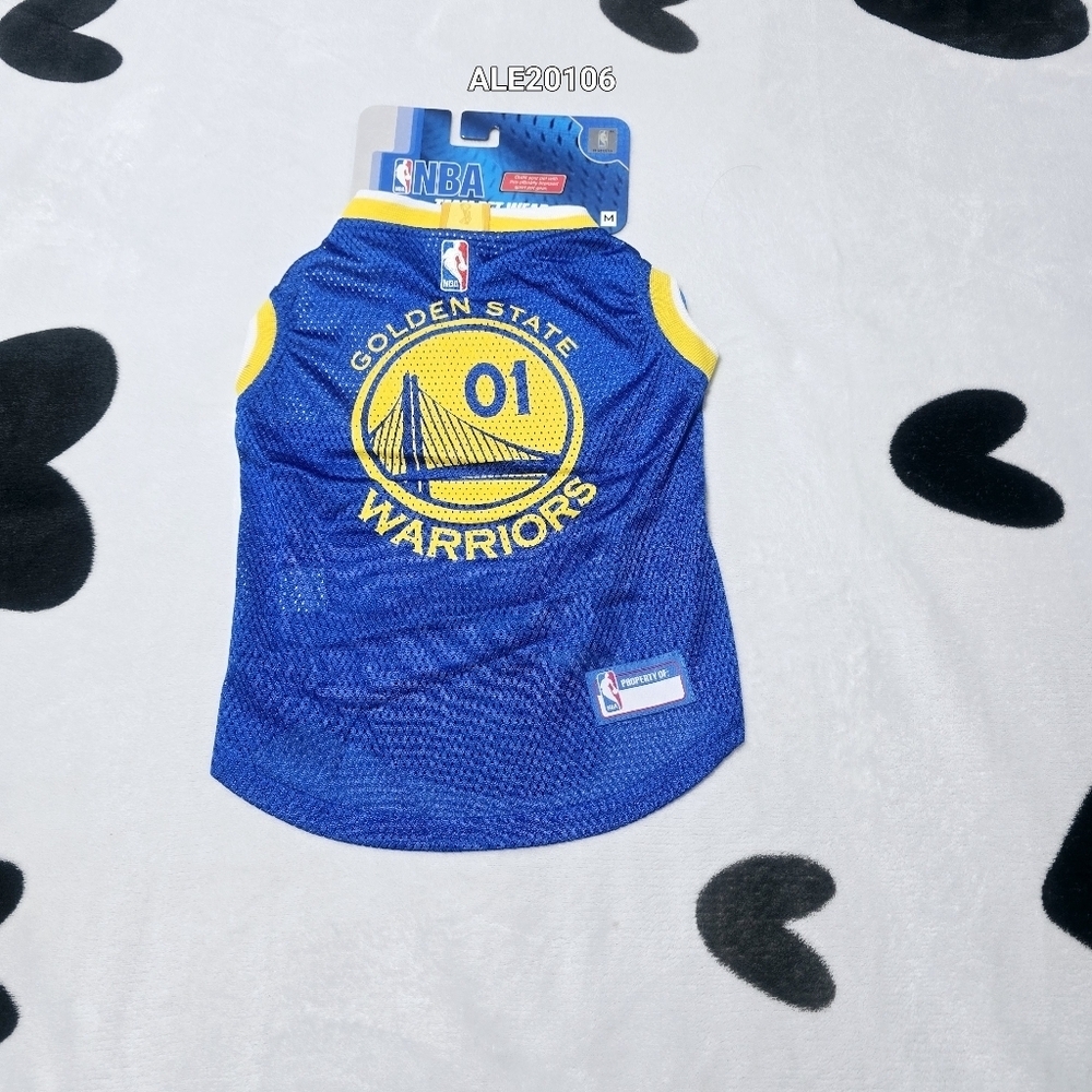 NBA Pets Golden State Team Mesh Jersey for Dogs and Cats Medium New